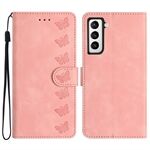 For Samsung Galaxy S22 5G Stand Wallet Case, Butterfly Imprinted Splash Proof PU Leather Cover