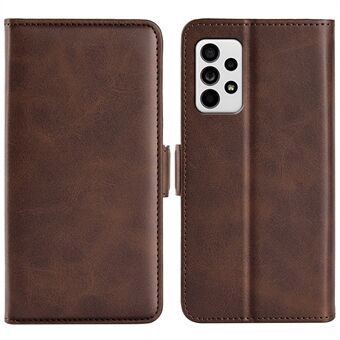 Double Clasps Magnetic Closure Leather Phone Case Horizontal Flip Cover with Wallet Stand for Samsung Galaxy A33 5G