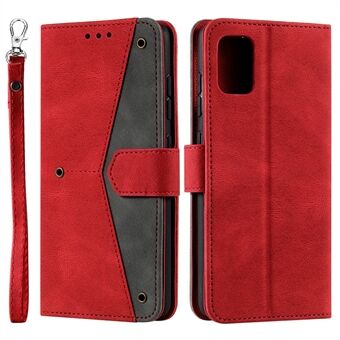 Stitching Surface Splicing Style PU Leather and TPU Phone Flip Case Skin-touch Stand Wallet Phone Protective Cover for Samsung Galaxy A33 5G