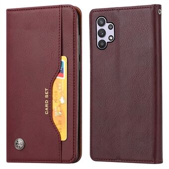 For Samsung Galaxy A33 5G Auto-absorbed Shockproof Flip Wallet Stand Design Leather Protective Phone Cover