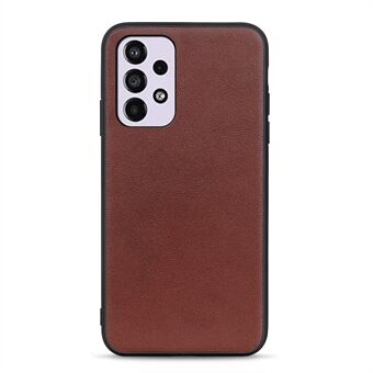 Textured Genuine Leather Coating Phone Case Fall Protection PC + TPU Hybrid Cover for Samsung Galaxy A33 5G