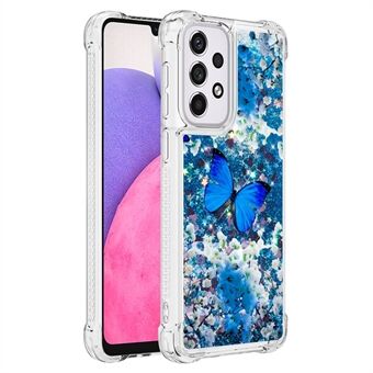 LE2 Series Moving Shiny Quicksand Glitter Soft TPU Pattern Printing Phone Case for Samsung Galaxy A33 5G