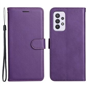 KT Leather Series-2 Solid Color Folio Flip PU Leather Stand Wallet Cover Drop-resistant Phone Case for Samsung Galaxy A33 5G