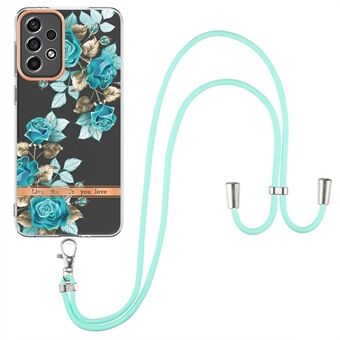 YB IMD Series Lanyard TPU Phone Case for Samsung Galaxy A33 5G, Anti-Scratch Electroplated IML Phone Protective Cover