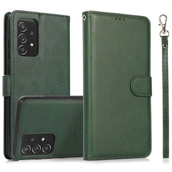 For Samsung Galaxy A33 5G Detachable 2-in-1 PU Leather Stand Wallet Phone Case with Wrist Strap