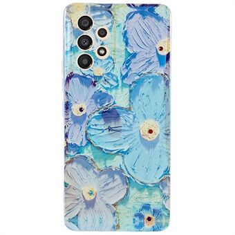 IMD Flower Pattern Phone Case for Samsung Galaxy A33 5G, Rhinestone Decor Epoxy TPU Anti-drop Cover