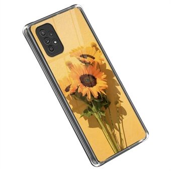 For Samsung Galaxy A33 5G Shockproof Case Anti-Drop Phone Cover Sunflower Pattern Printing Soft TPU Phone Protector