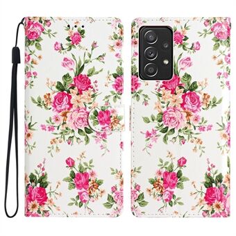 For Samsung Galaxy A33 5G Pattern Printing PU Leather Flip Case Stand Wallet Magnetic Closure Full Protection Phone Cover with Strap