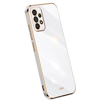 XINLI For Samsung Galaxy A33 5G Slim Phone Case Electroplating Golden Edge Anti-scratch TPU Mobile Phone Cover