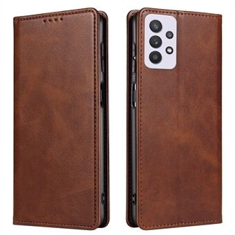 PU Leather Anti-fall Phone Case For Samsung Galaxy A33 5G , Wallet Stand Calf Texture Protective Phone Cover