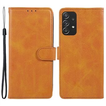 For Samsung Galaxy A33 5G PU Leather Wallet Case Calf Texture Stand Anti-drop Phone Cover
