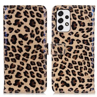 Leopard Pattern Design Protective Cover PU Leather Stand Flip Wallet Phone Case for Samsung Galaxy A53 5G