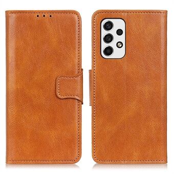 For Samsung Galaxy A53 5G Crazy Horse Texture Wallet Stand Design Dual-Sided Magnetic Clasp PU Leather Phone Case Shell
