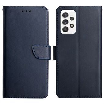 Nappa Texture Folio Flip Genuine Leather Phone Case Magnetic Closure Hands-free Stand Wallet for Samsung Galaxy A53 5G