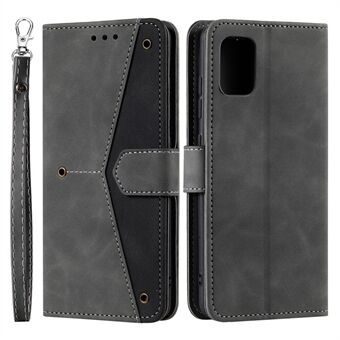 Fashionable Bi-color Design PU Leather and TPU Phone Flip Case Stitching Skin-touch Stand Wallet Phone Shell Cover for Samsung Galaxy A53 5G
