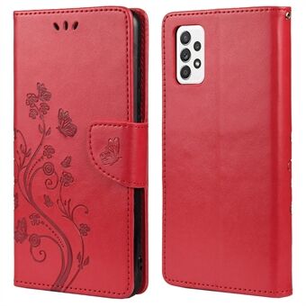 For Samsung Galaxy A53 5G Butterfly Flower Imprinted Leather Stand Wallet Cover Phone Case