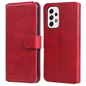 Solid Color Textured Leather Cover + Inner TPU Phone Case Stand Wallet Design Cellphone Cover for Samsung Galaxy A53 5G