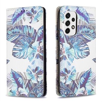 Magnetic Auto-absorbed Drop-resistant Pattern Printing Leather Case Wallet Stand Phone Flip Cover for Samsung Galaxy A53 5G