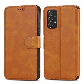 Magnetic Retro Matte PU Leather Stand Flip Cover Shockproof TPU Interior RFID Blocking Wallet Folio Case for Samsung Galaxy A53 5G