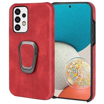 Incomplete Covering Phone Shell PU Leather Coated PC Back Case with Rotatable Kickstand for Samsung Galaxy A53 5G