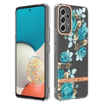 LB5 Series Electroplating Transparent Base TPU Case Flower Drop-Proof Patterns IMD IML Phone Cover for Samsung Galaxy A53 5G