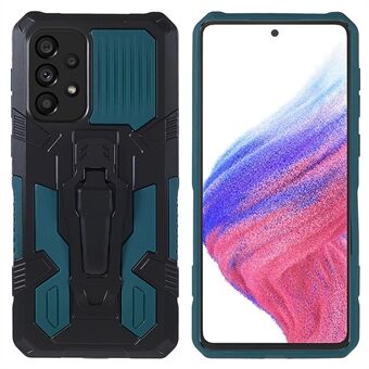 MechWarrior Project for Samsung Galaxy A53 5G Built-in Metal Sheet Hybrid Hard PC Soft TPU Anti-scratch Case with Back Clip Kickstand
