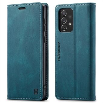 AUTSPACE A01 Series for Samsung Galaxy A53 5G Retro Matte PU Leather Wallet Flip Stand Cover with RFID Blocking Shockproof Magnetic Closure Shell
