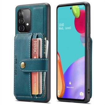 JEEHOOD for Samsung Galaxy A53 5G Detachable 2-in-1 Wallet Design RFID Blocking Leather Coated TPU Phone Case Cover