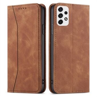 For Samsung Galaxy A53 5G Impact-resistant PU Leather Wallet Stand Case Double Edge-fold Sewing Folio Flip Phone Cover