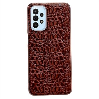 For Samsung Galaxy A53 5G Genuine Cow Leather Coating Case Shockproof TPU + PC Nano Electroplating Frame Protective Cover