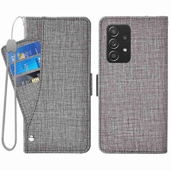 For Samsung Galaxy A53 5G Jean Cloth Texture Phone Cover PU Leather Wallet Stand Rotating Card Slot Folio Flip Case