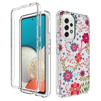 For Samsung Galaxy A53 5G Hard PC Frame Soft TPU Shockproof Phone Case Pattern Printing Design Clear Cover