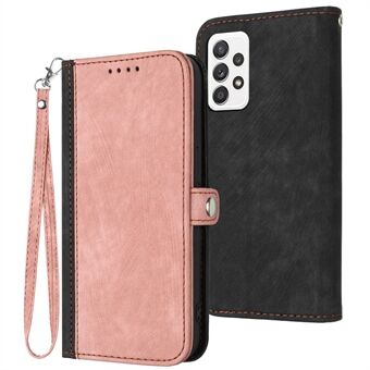 YX0020 For Samsung Galaxy A53 5G Stand Phone Case, Dual Magnetic Clasp PU Leather Flip Cover Shell with Strap