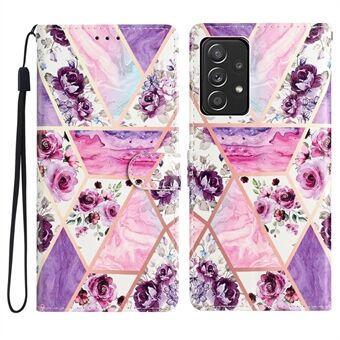 For Samsung Galaxy A53 5G PU Leather Wallet Phone Case Magnetic Closure Pattern Printing Stand Shockproof Cover with Strap