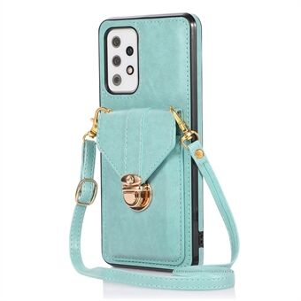 For Samsung Galaxy A53 5G Card Holder Anti-drop Shell PU Leather+TPU Back Case Kickstand Phone Cover