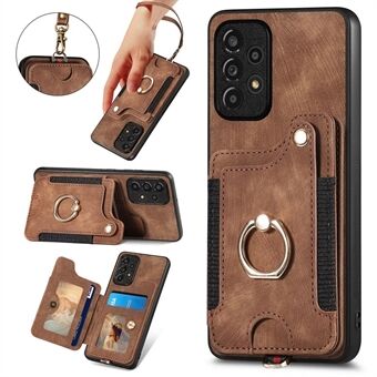 For Samsung Galaxy A53 5G Card Slot Phone Case PU Leather+PC+TPU Kickstand RFID Blocking Cover