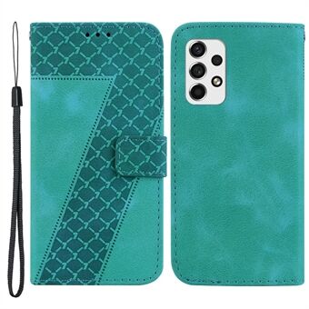 For Samsung Galaxy A53 5G PU Leather Anti-collision Cover 7-Shape Imprinted Phone Case with Wallet Stand