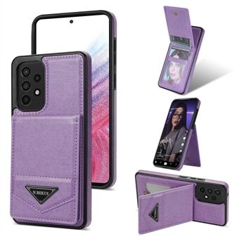 N.BEKUS For Samsung Galaxy A53 5G Leather+TPU Kickstand Cover RFID Blocking Vertical Flip Card Holder Phone Case