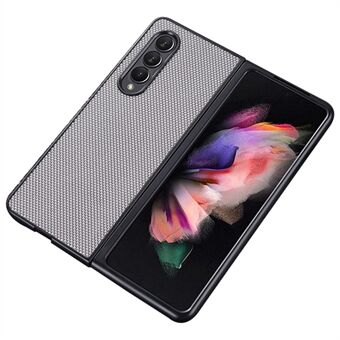 For Samsung Galaxy Z Fold4 5G Wear-resistant Nylon Texture PU Leather Coated PC Well-protected Phone Case