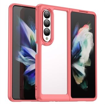 Clear Phone Case for Samsung Galaxy Z Fold4 5G, TPU Frame Acrylic Back Cover Brushed Anti-fingerprint Protector with Independent Buttons