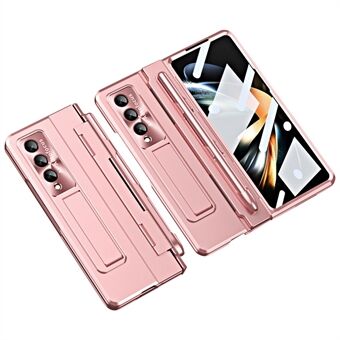 For Samsung Galaxy Z Fold4 5G Anti-drop Hard PC Back Cover Folding Phone Case with Stylus, Lens Film and Tempered Glass Screen Film