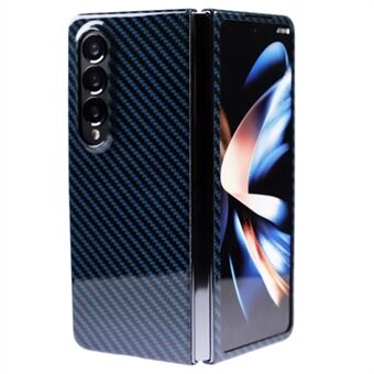 Aramid Fiber Cover for Samsung Galaxy Z Fold4 5G Glossy Carbon Fiber Texture Cell Phone Case - Glossy Blue