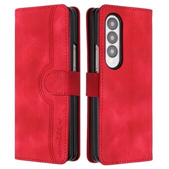 YX003 For Samsung Galaxy Z Fold4 5G PU Leather Wallet Folding Phone Case Imprinted Shockproof Cover