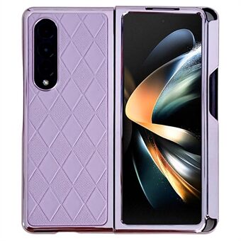 For Samsung Galaxy Z Fold4 5G Rhombus Pattern Phone Case PU Leather + PC Protective Cover with Stylus Pen