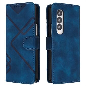 YX0040 For Samsung Galaxy Z Fold4 5G PU Leather+PC Card Holder Case Imprinted Phone Cover