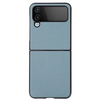 For Samsung Galaxy Z Flip4 5G Textured PU Leather Coated PC Case Anti-Slip Shockproof Protective Phone Cover