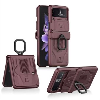 GKK For Samsung Galaxy Z Flip4 5G Anti-drop Magnetic Hinge Phone Case Slide Camera Protection Hard PC Folding Back Cover Kickstand