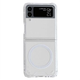 For Samsung Galaxy Z Flip4 5G Compatible with MagSafe Anti-fall Phone Case, Soft TPU + Transparent PC Back Protective Cell Phone Cover