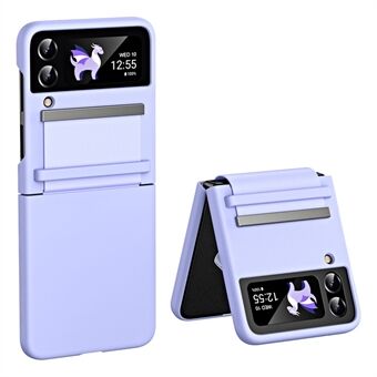 For Samsung Galaxy Z Flip4 5G Skin-touch PU Leather Coated PC Case Anti-drop Phone Cover with Retractable Hinge