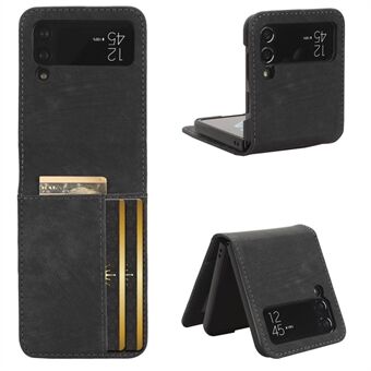 For Samsung Galaxy Z Flip4 5G Card Slots Leather Phone Cover Two-piece Design Folding Phone Case
